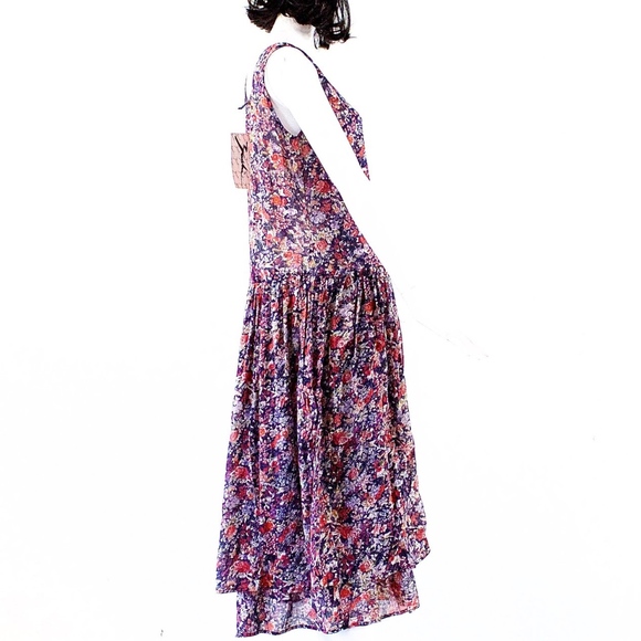 VTG 80's ZASHI India Sheer Floral Print Dress - Picture 4 of 6